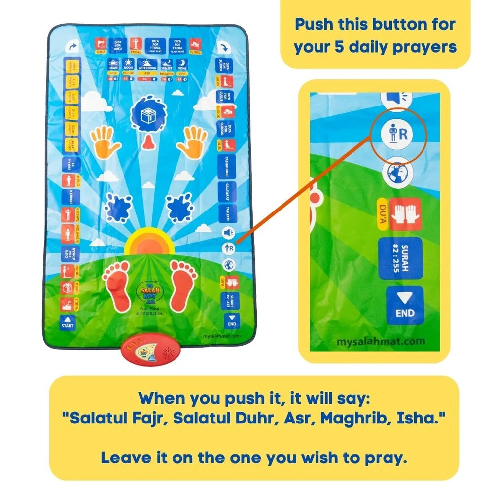 Islamic Prayer Mat for Kids – Educational Learning Salah Rug