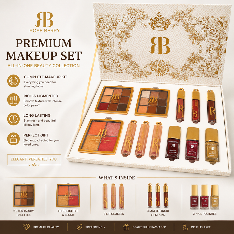 Rose Berry Luxury Makeup Gift Set – Premium Beauty Collection for Women 🎨