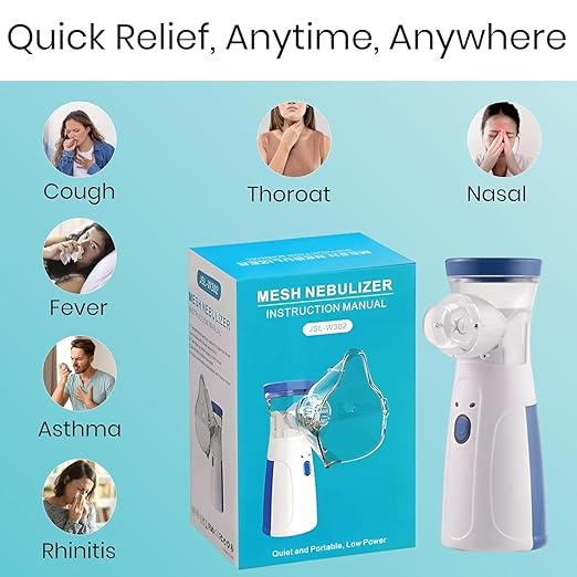 Compact Mesh Nebulizer – Portable Rechargeable Nebulizer Machine for Kids & Adults