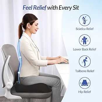 Ergonomic Seat Cushion – Orthopedic Comfort & Posture Support Cushion