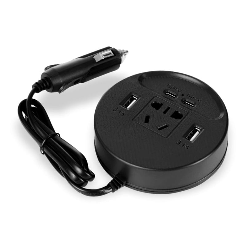 150W Car Power Inverter | DC 12V to AC 220V/110V Converter with USB & Fast Charging Ports