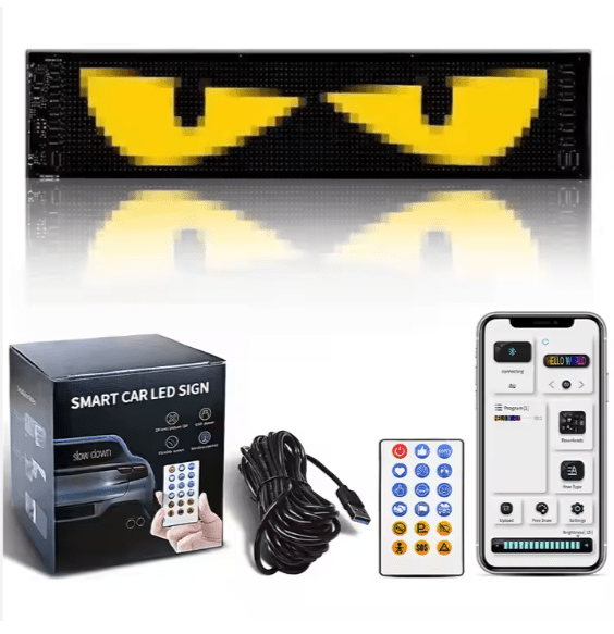 Smart LED Sign™ – Programmable Scrolling LED Display for Car, Shop & Business | USB Rechargeable
