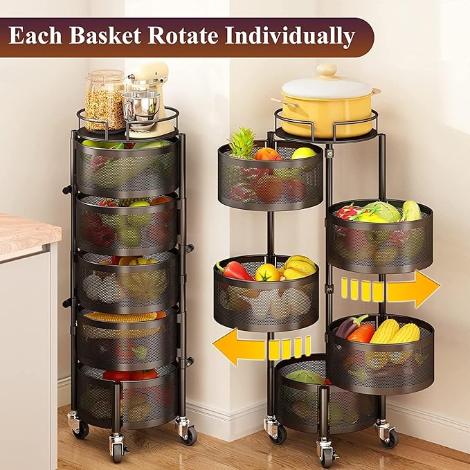 Fruit & Vegetable Basket Bowls – Multi-Purpose Kitchen Counter Storage Organizer Ⓢ
