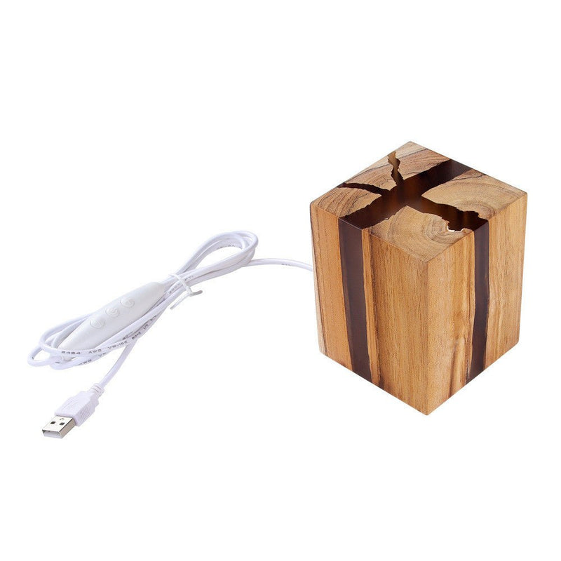 Creative Adjustable Wooden LED Table Lamp with USB Charging – No Glare Bedside Desk Night Light for Bedroom | Brown