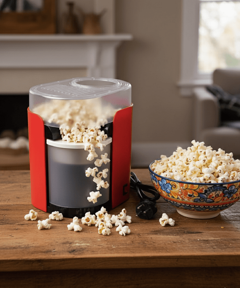 Hot Air Popcorn Maker Machine | Oil-Free Electric Popcorn Popper for Home