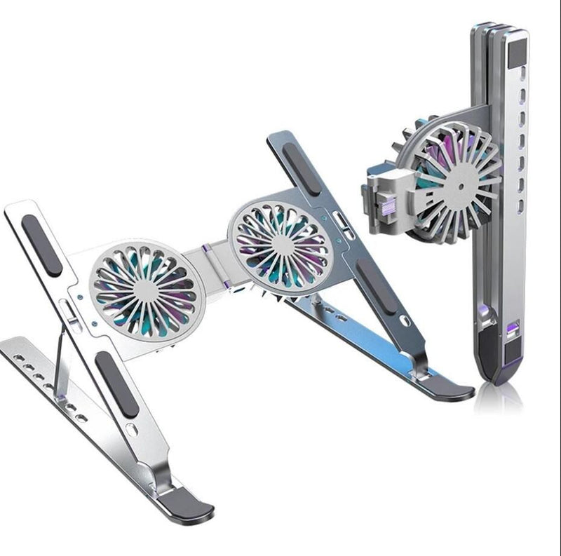 Foldable Dual Fan Laptop Cooling Stand – Adjustable Portable Laptop Cooler with Silent USB Fans