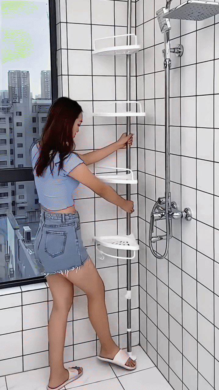 Multi-Function Corner Shelf – Wall Mounted Bathroom & Kitchen Storage Organizer Rack