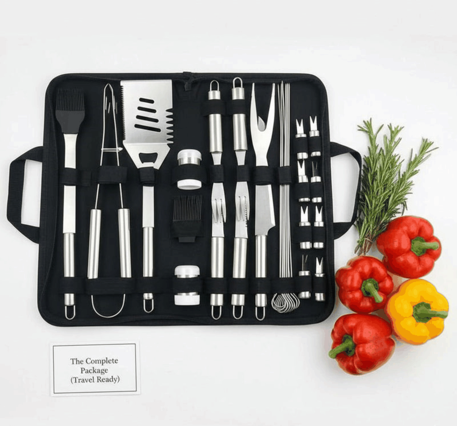 Professional BBQ Grill Tool Set – Premium Stainless Steel Barbecue Accessories Kit with Carrying Case