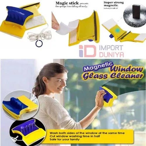 Double-Sided Magnetic Glass Cleaner – Window Cleaning Brush for Inside & Outside Glass