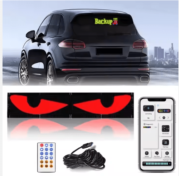 Smart LED Sign™ – Programmable Scrolling LED Display for Car, Shop & Business | USB Rechargeable