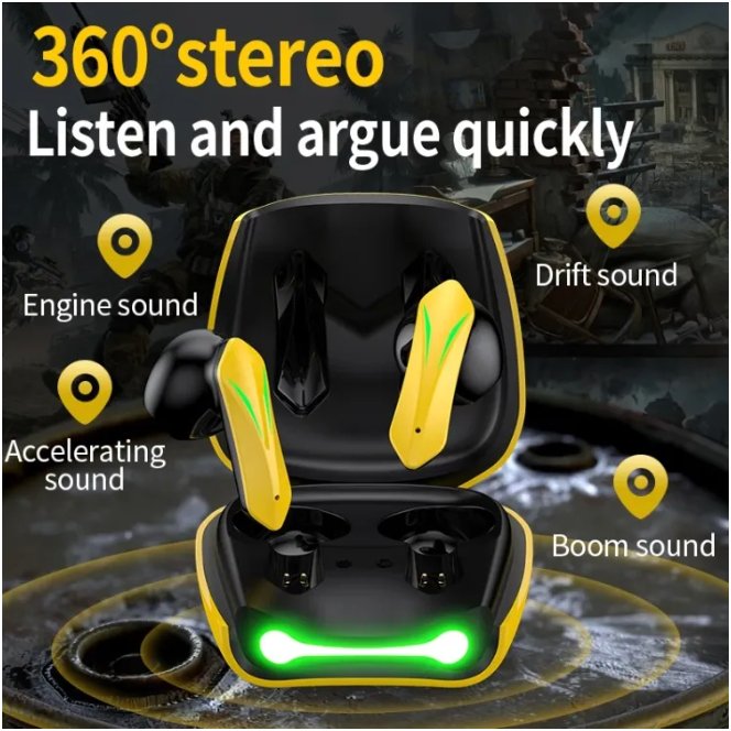 Wireless Gaming Earbuds – Bluetooth Earphones with Low-Latency Stereo Sound