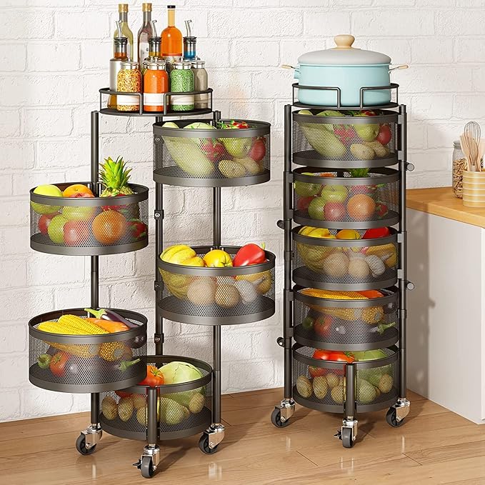 Fruit & Vegetable Basket Bowls – Multi-Purpose Kitchen Counter Storage Organizer Ⓢ