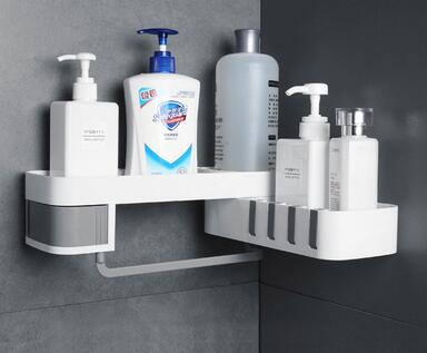 Bathroom Corner Shelf – Wall Mounted Corner Storage Rack for Bathroom Organization Ⓢ