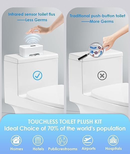 Automatic Sensing Toilet Flush Device – Touchless Smart Toilet Flush Sensor for Hygienic Bathroom Upgrade