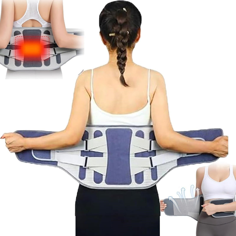 Self-Heating Wide Waist Support Belt – Adjustable Lumbar Support Belt for Back Pain Relief & Compression