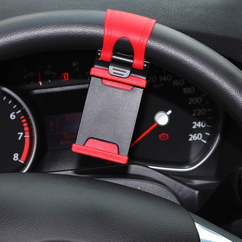 Universal Car Steering Wheel Clip Phone Mount Holder – Hands-Free Mobile Stand for GPS & Navigation Ⓢ