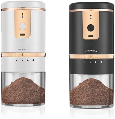 Portable Electric Coffee Grinder – USB Rechargeable Burr Coffee Bean Grinder for Espresso, French Press & Travel