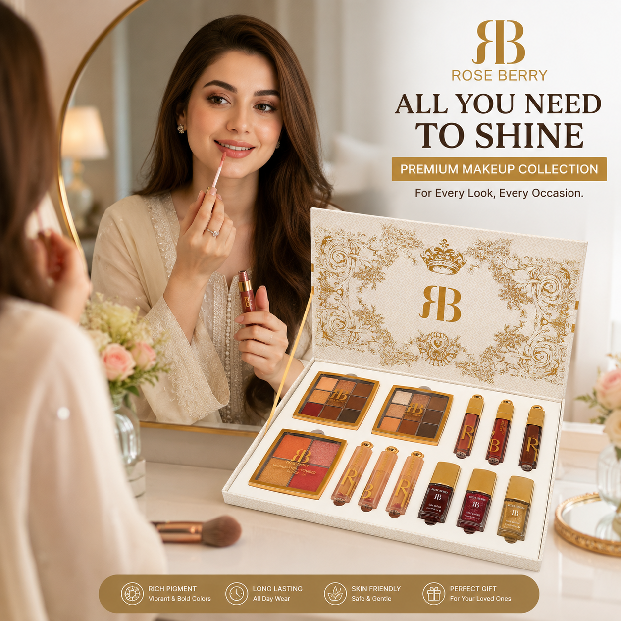 Rose Berry Luxury Makeup Gift Set – Premium Beauty Collection for Women 🎨