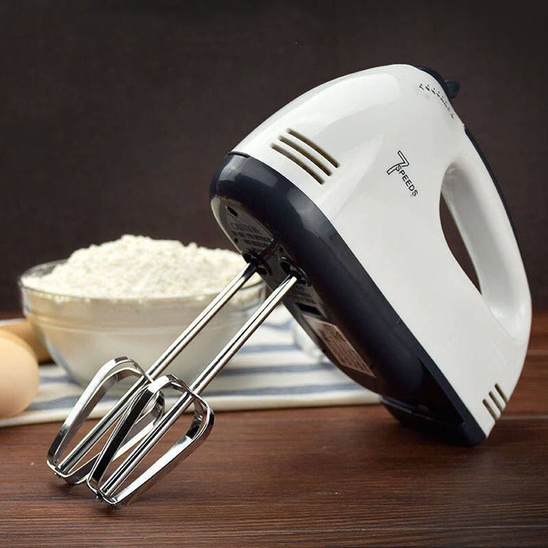 Super Hand Mixer | 7-Speed Electric Hand Mixer with Stainless Steel Beaters & Dough Hooks | Portable Kitchen Mixer for Baking, Whipping, Beating & Mixing Eggs, Cream, Cake Batter & Dough