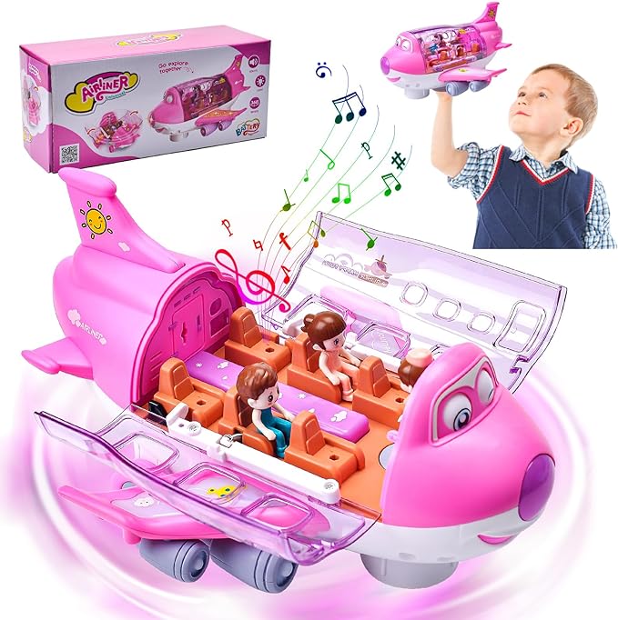 Rotating Electric Airplane Toy – Spinning Aircraft with LED Lights for Kids