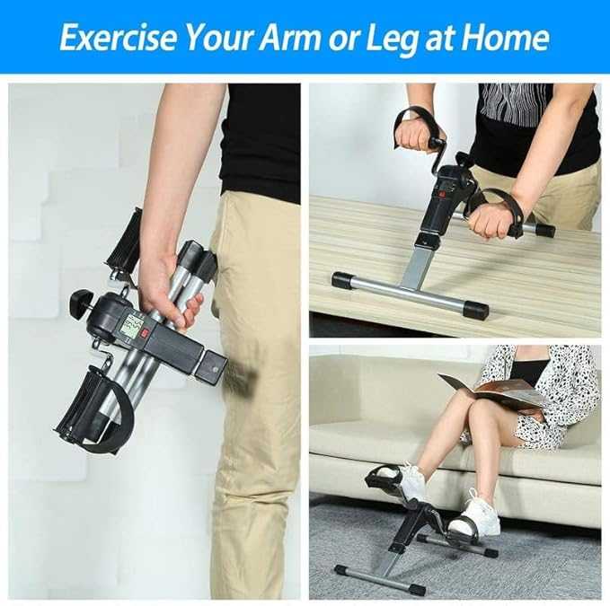 Arm & Leg Exercise Pedal Machine with LCD Display | Adjustable Resistance Mini Fitness Pedaler for Home, Office & Seniors