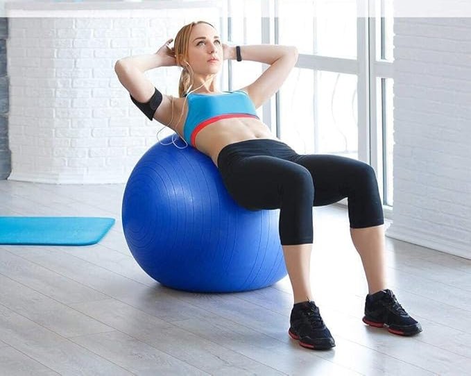 LORDEX Anti-Burst Gym Ball for Fitness & Yoga | Non-Slip Exercise Stability Ball for Core Strength, Balance, Pilates, Home & Gym Workouts
